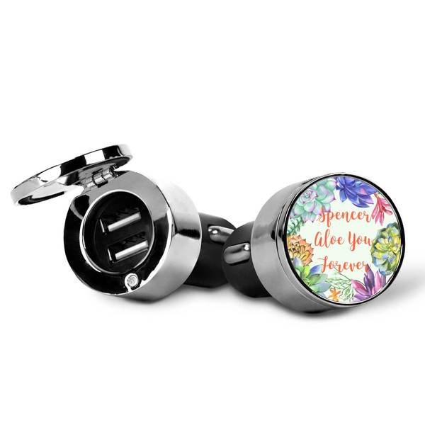 Succulents USB Car Charger - Open & Closed