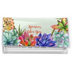 Succulents Vinyl Checkbook Cover (Personalized)