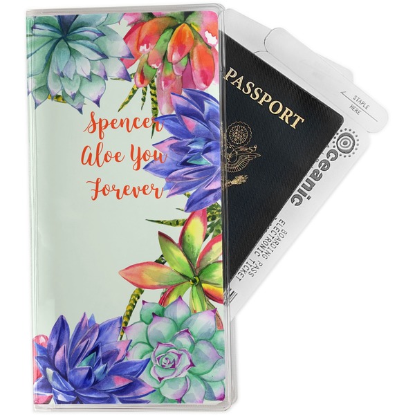 Custom Succulents Travel Document Holder