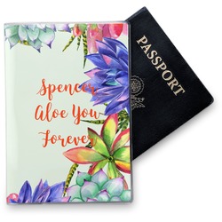 Succulents Vinyl Passport Holder (Personalized)
