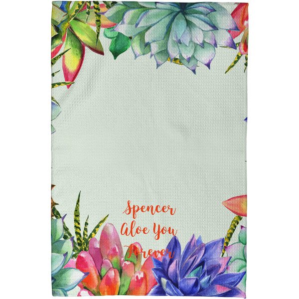Succulents Waffle Weave Towel - Full Color Print - Approval Image