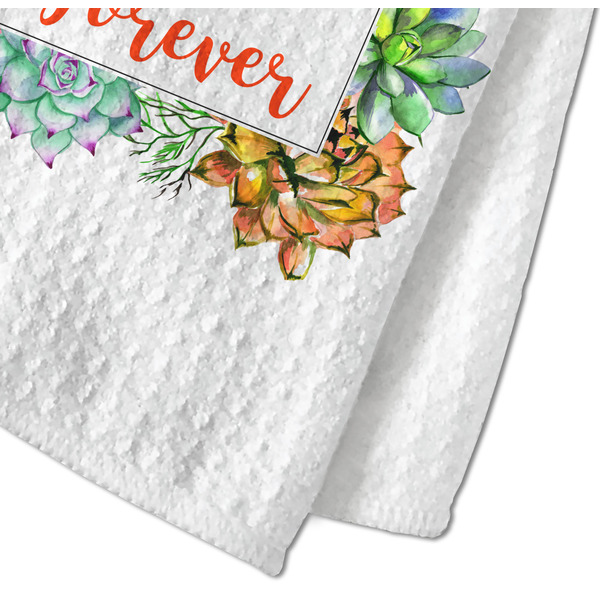 Succulents Waffle Weave Towel - Closeup of Material Image