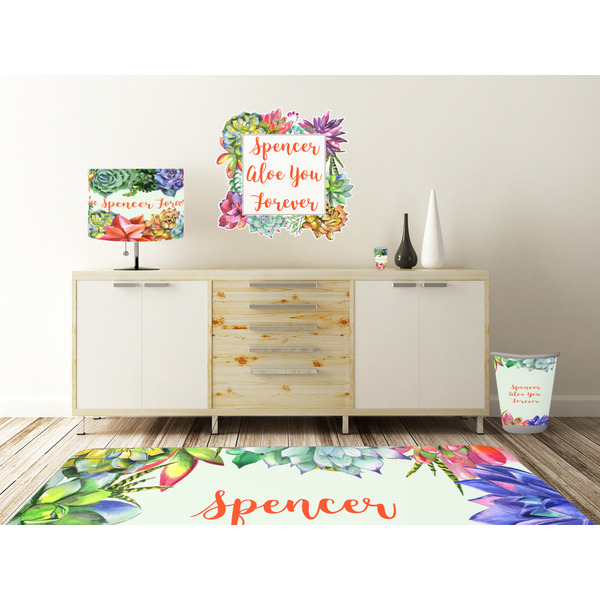 Succulents Wall Graphic Decal Wooden Desk