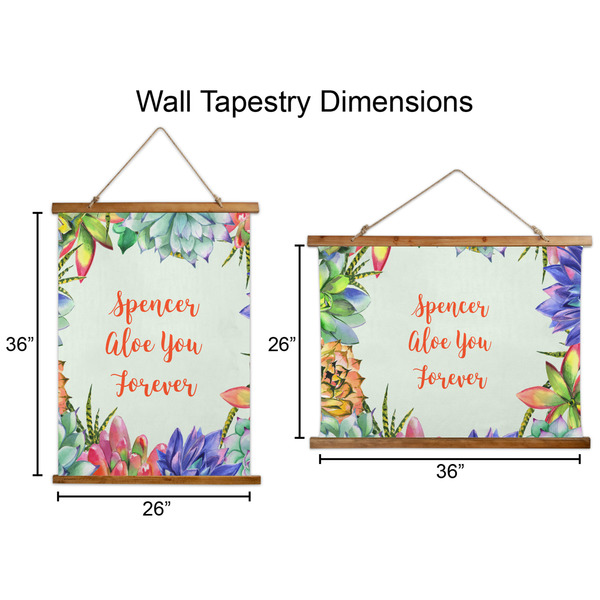 Succulents Wall Hanging Tapestries - Parent/Sizing