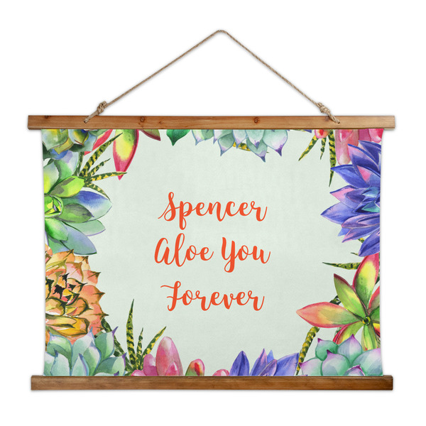 Custom Succulents Wall Hanging Tapestry - Wide (Personalized)