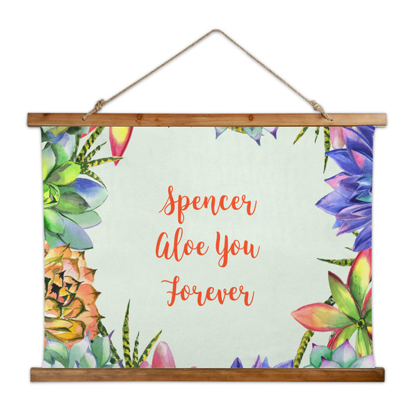 Custom Succulents Wall Hanging Tapestry - Wide (Personalized)