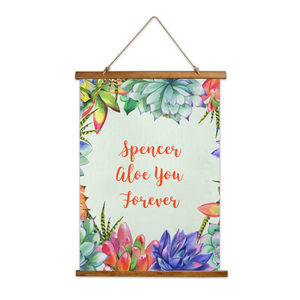 Custom Succulents Wall Hanging Tapestry - Tall (Personalized)
