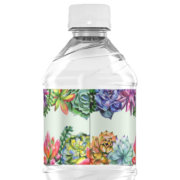 Succulents Water Bottle Label - Back View