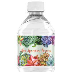 Succulents Water Bottle Labels - Custom Sized (Personalized)