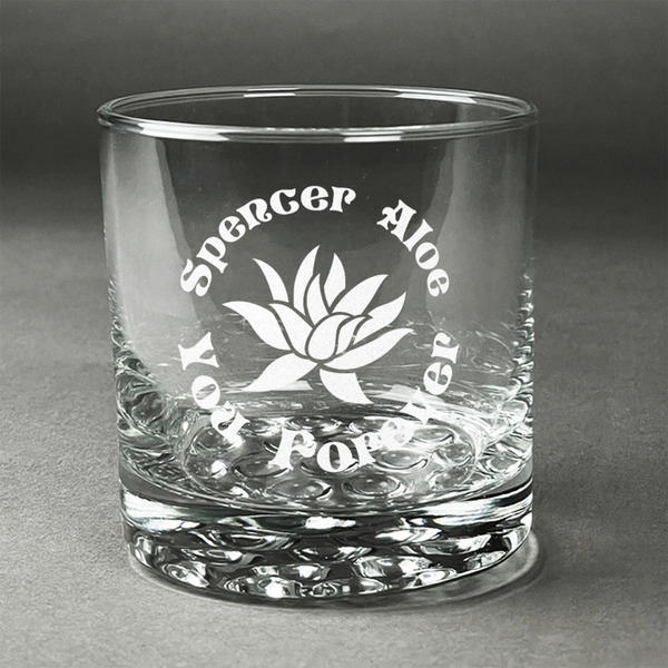 Custom Succulents Whiskey Glass - Engraved (Personalized)