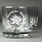Succulents Whiskey Glasses Set of 4 - Engraved Front