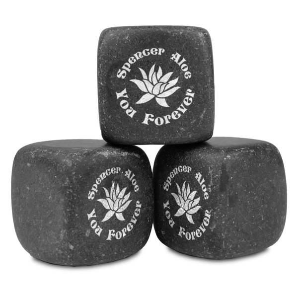 Custom Succulents Whiskey Stone Set - Set of 3 (Personalized)