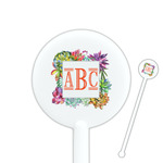 Succulents 5.5" Round Plastic Stir Sticks - White - Double Sided (Personalized)