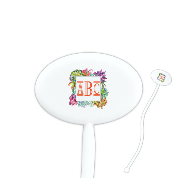 Custom Succulents Oval Plastic Stir Sticks (Personalized)