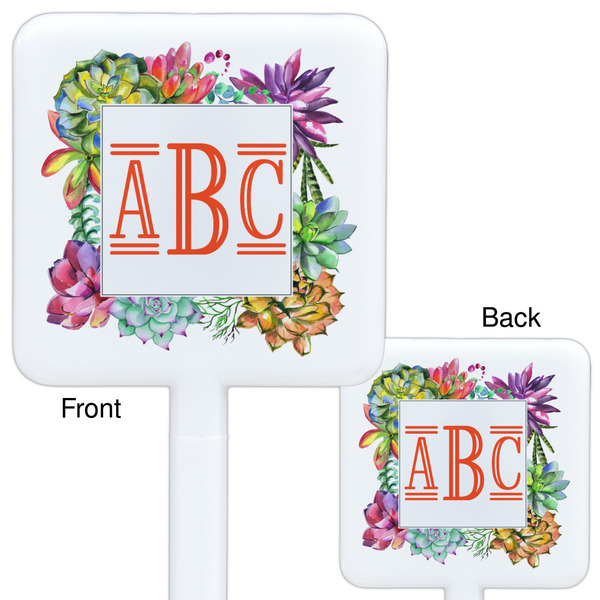 Succulents White Plastic Stir Stick - Double Sided - Approval