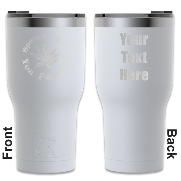 Custom Succulents RTIC Tumbler - White - Engraved Front & Back (Personalized)