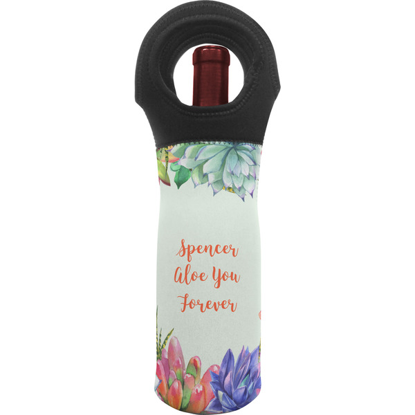 Custom Succulents Wine Tote Bag (Personalized)