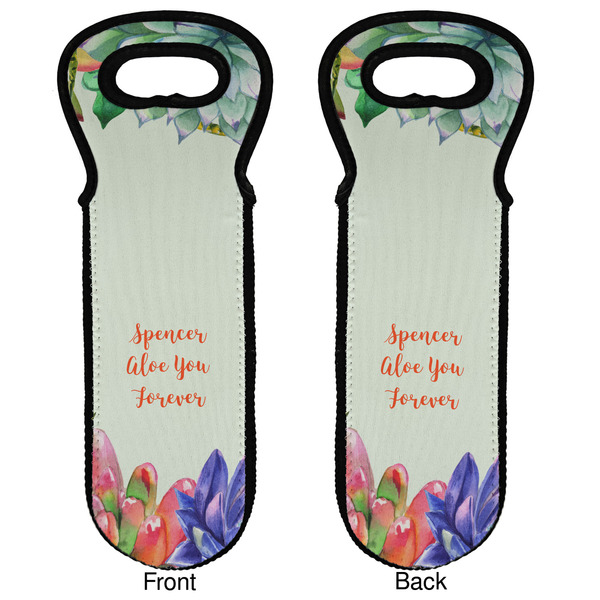 Succulents Wine Tote Front & Back