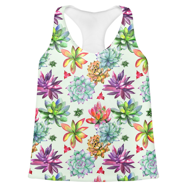 Custom Succulents Womens Racerback Tank Top