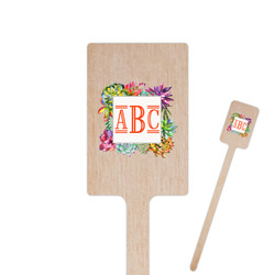 Succulents 6.25" Rectangle Wooden Stir Sticks - Single Sided (Personalized)