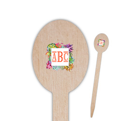 Succulents Oval Wooden Food Picks (Personalized)