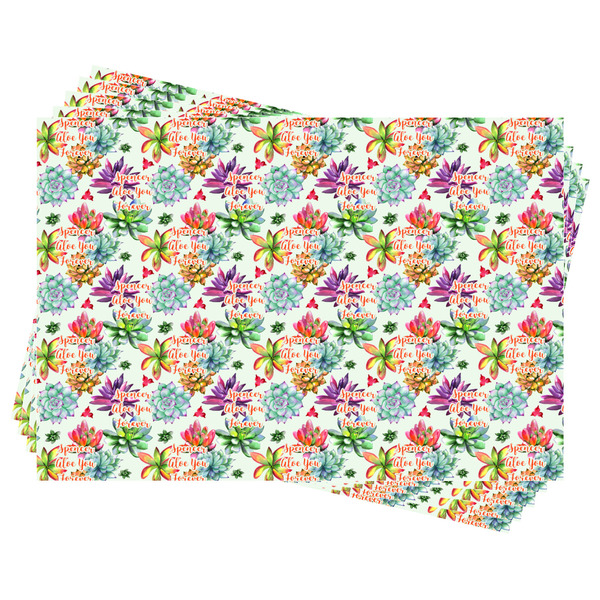 Succulents Wrapping Paper - Front & Back - Sheets Approval