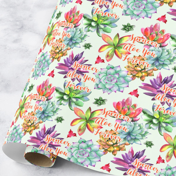 Custom Succulents Wrapping Paper Roll - Large (Personalized)