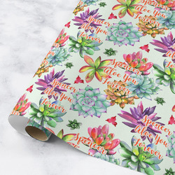 Succulents Wrapping Paper Roll - Medium - Matte (Personalized)
