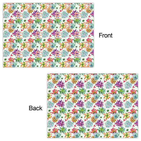 Succulents Wrapping Paper Sheet - Double Sided - Front & Back