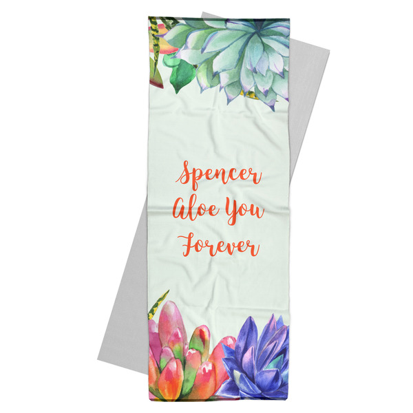 Custom Succulents Yoga Mat Towel (Personalized)