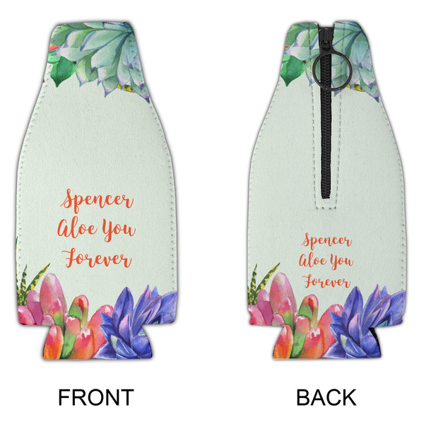 Succulents Zipper Bottle Cooler - APPROVAL