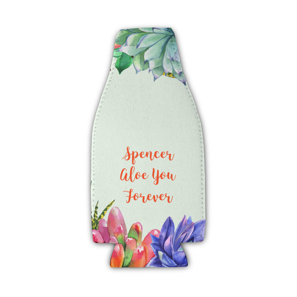 Custom Succulents Zipper Bottle Cooler (Personalized)