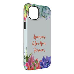 Succulents iPhone Case - Rubber Lined - iPhone 14 Plus (Personalized)