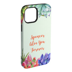 Succulents iPhone Case - Rubber Lined - iPhone 15 Plus (Personalized)
