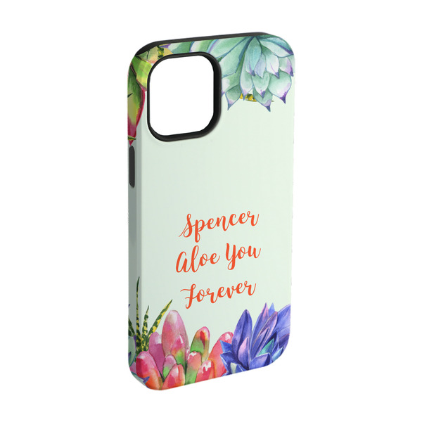 Custom Succulents iPhone Case - Rubber Lined - iPhone 15 Pro (Personalized)