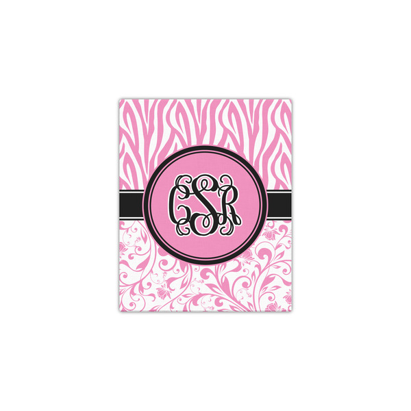 Zebra & Floral 11x14 - Canvas Print - Front View