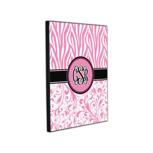 Zebra & Floral 11x14 Wood Print - Angle View