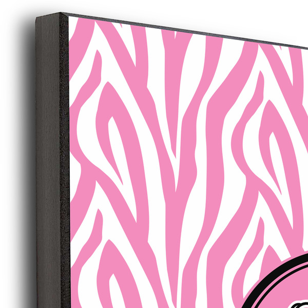 Zebra & Floral 11x14 Wood Print - Closeup