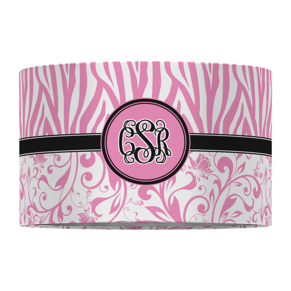 Zebra & Floral 12" Drum Lampshade - FRONT (Fabric)