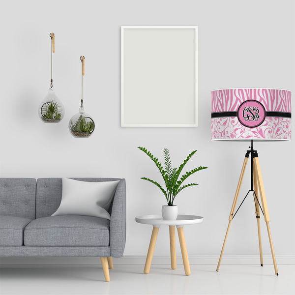 Zebra & Floral 12" Drum Lampshade - LIFESTYLE
