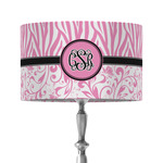 Zebra & Floral 12" Drum Lamp Shade - Fabric (Personalized)