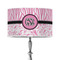 Zebra & Floral 12" Drum Lampshade - ON STAND (Poly Film)