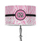 Zebra & Floral 12" Drum Lamp Shade - Poly-film (Personalized)