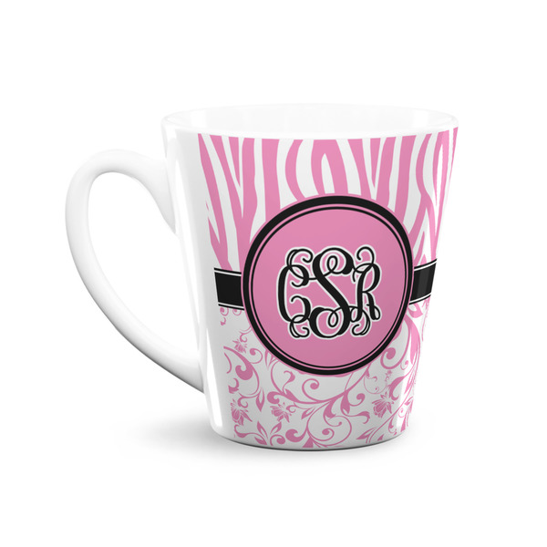 Zebra & Floral 12 Oz Latte Mug - Front