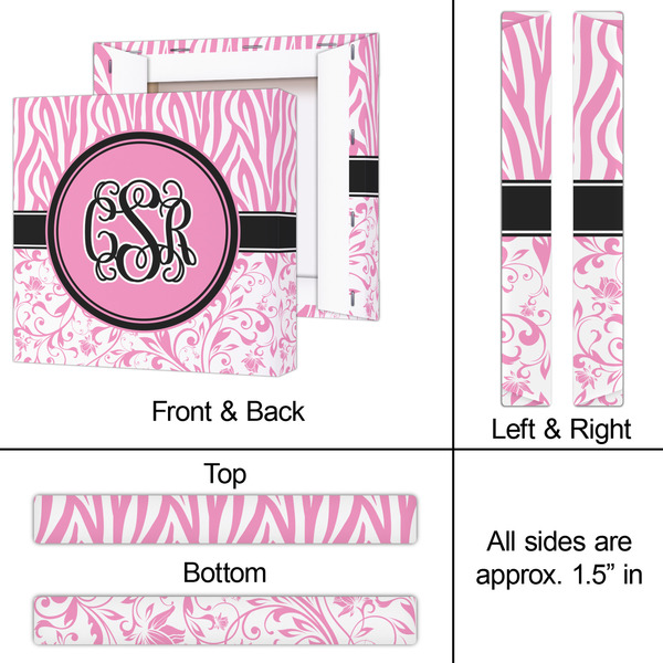 Zebra & Floral 12x12 - Canvas Print - Approval