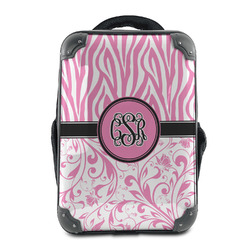 Zebra & Floral 15" Hard Shell Backpack (Personalized)