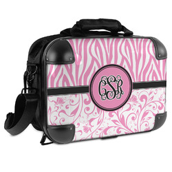 Zebra & Floral Hard Shell Briefcase - 15" (Personalized)