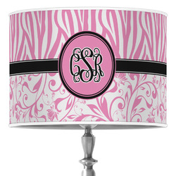 Zebra & Floral Drum Lamp Shade (Personalized)