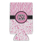 Zebra & Floral Can Cooler (Personalized)