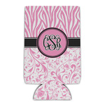 Zebra & Floral Can Cooler (Personalized)